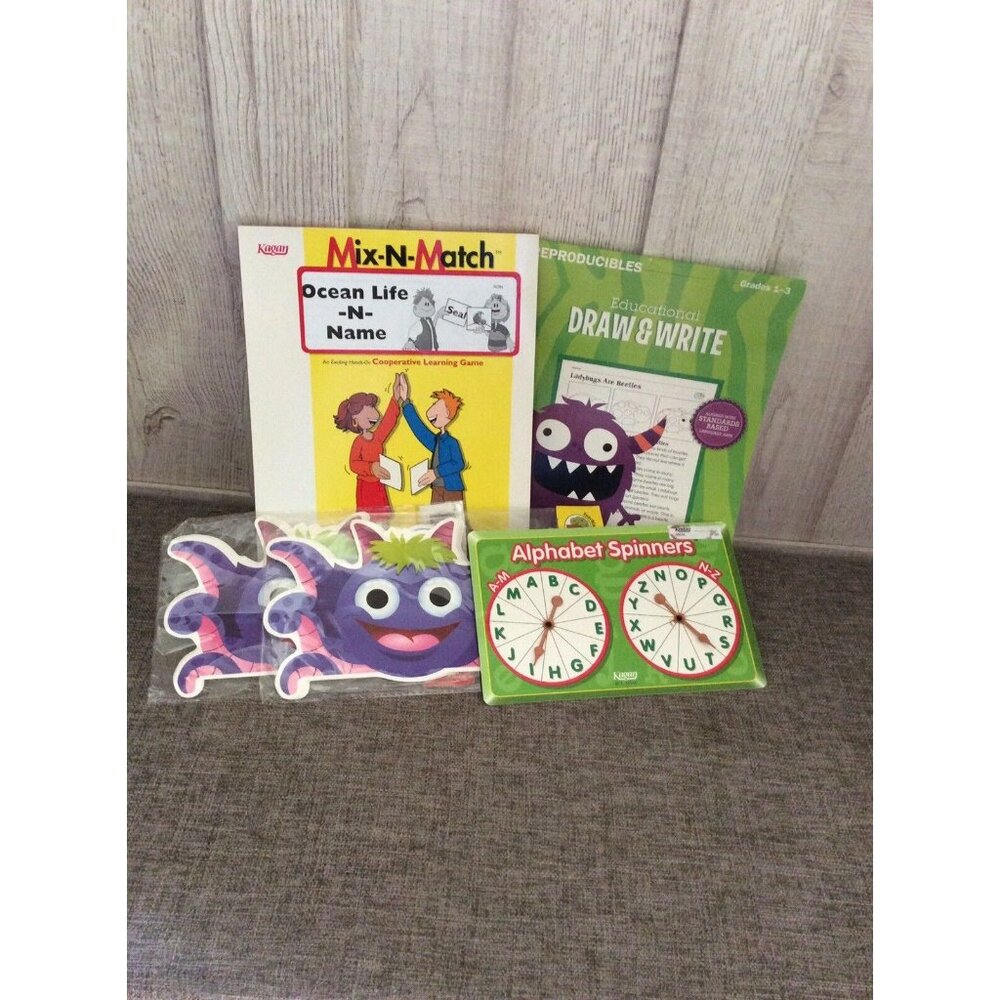 Teacher Lot Kagan ABC Spinners, Mix N Match Ocean Life, Draw Write Activities